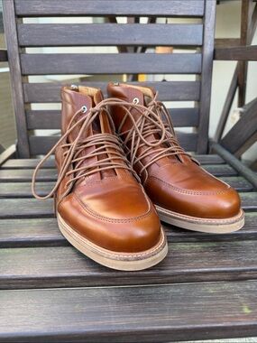 WANT Les Essentiels Men's Chestnut Brown Leather Lace-Up Boots